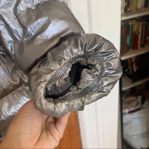 Who What Wear Boxy Metallic Puffer Jacket Silver - Picture 6 of 6